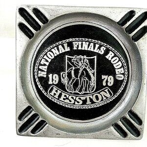Vintage Hesston National Finals Rodeo Original Belt Buckle 1979 Ashtray  Rare 7"